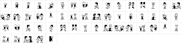 Kinderkinder Regular  glyph index