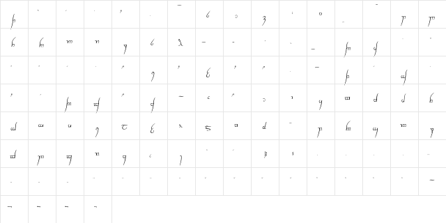 New Regular  glyph index