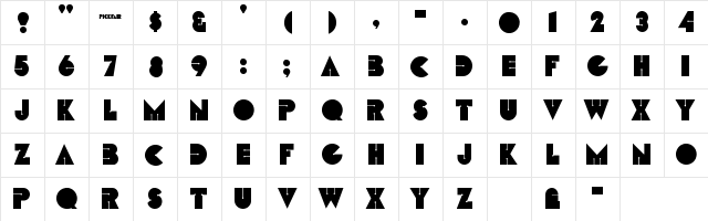 DXS Pickfair Regular  glyph index