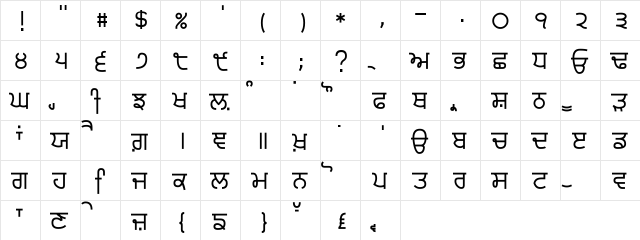 Gurvetica a5 Medium Medium  glyph index