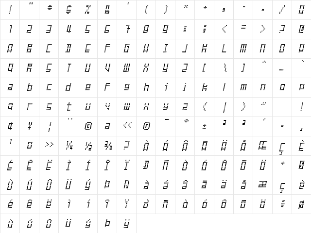 Failed Attempt Regular  glyph index