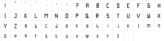 Kotak Jr Bit Regular  glyph index