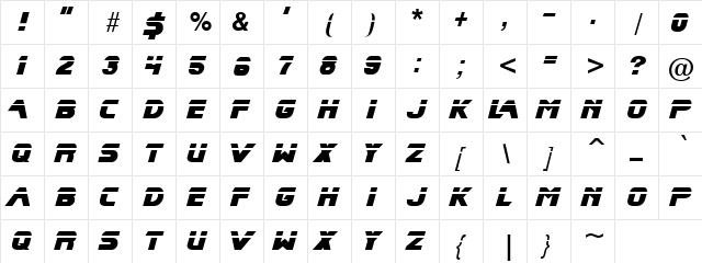 Before Speed Regular  glyph index