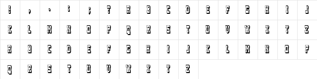 Newlywed Regular  glyph index