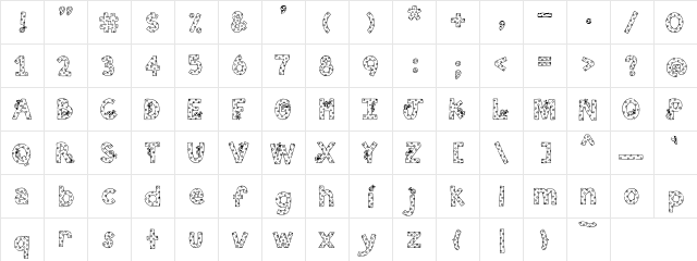 PC Lady Bug Dots Regular  glyph index