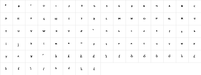 ExpensiveSolutions Regular  glyph index