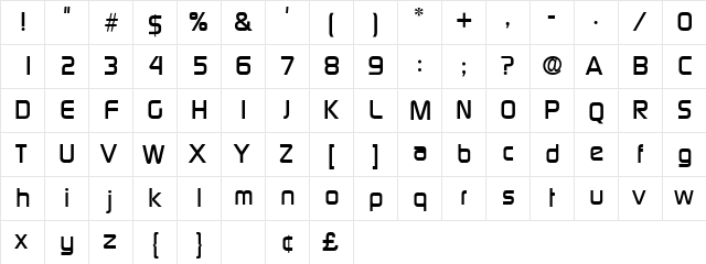 Bazouk SSi Regular  glyph index