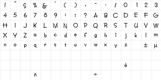 BoyzClubSSK Regular  glyph index