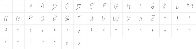 Ka Claudya Regular  glyph index