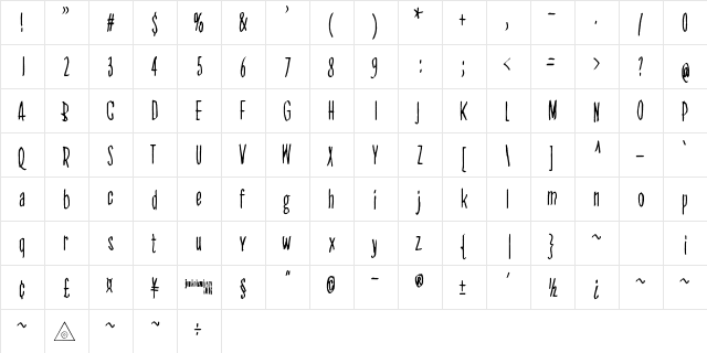 All Seeing Eye Regular  glyph index