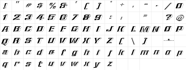 LHF Convecta Regular  glyph index