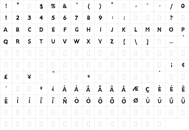 Bitmax Plain  glyph index