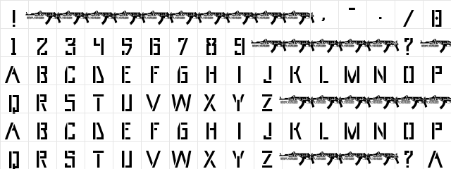 Umar Stencils Umar Stencils  glyph index