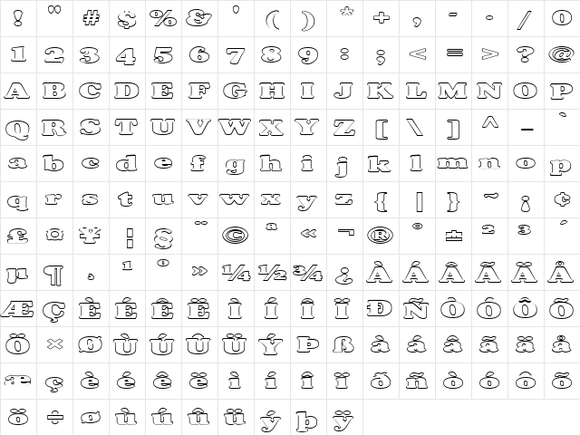 FZ ROMAN 35 HOLLOW EX Normal  glyph index