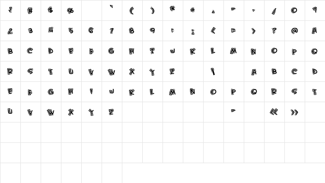 KidFromHell Medium  glyph index