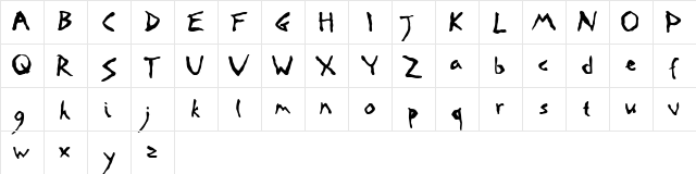 Road-Crossed Regular  glyph index