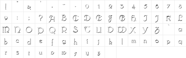 Bridgnorth-Shadow Normal  glyph index
