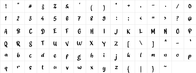 a Semongko Regular  glyph index