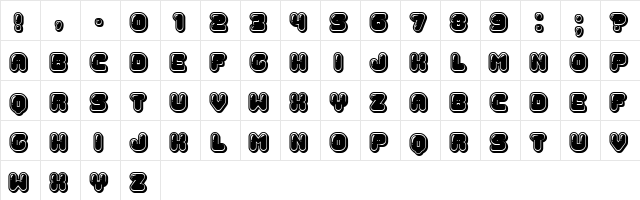 Jellies Regular  glyph index