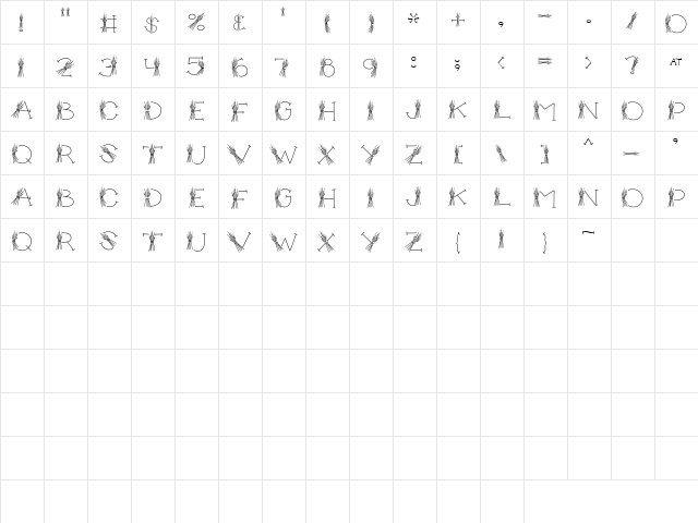 CK Bouquet Regular  glyph index