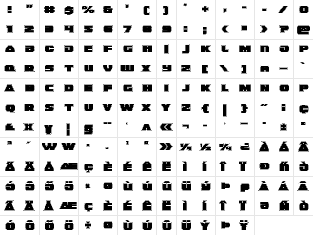 Guardian Academy Regular  glyph index