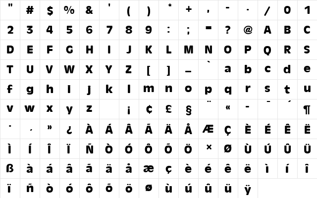 AntiqueOliTBolRo1 Regular  glyph index