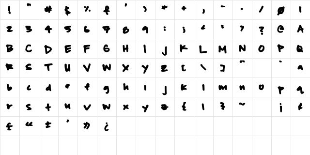 beasley Medium  glyph index