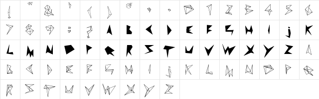 diamond d Regular  glyph index