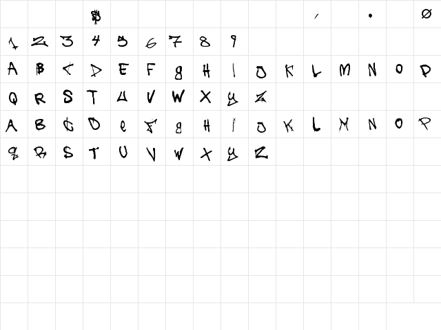 The Battle Continuez Regular  glyph index