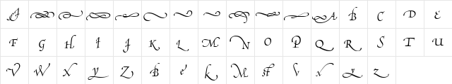 MercatorSwash Regular  glyph index