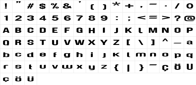 Genghis Khan Med Regular  glyph index