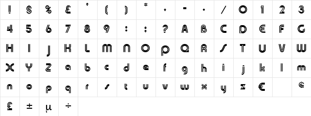 Medley Regular  glyph index