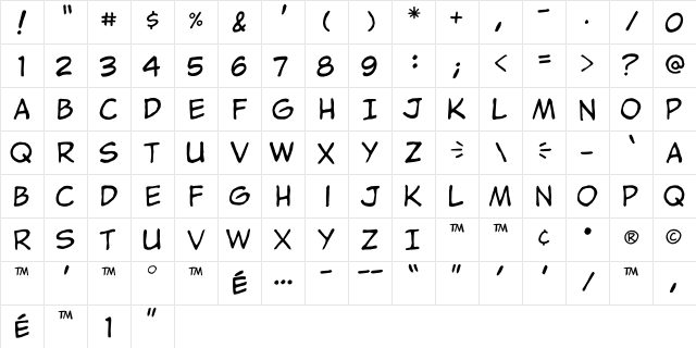 jibbajabba Regular  glyph index
