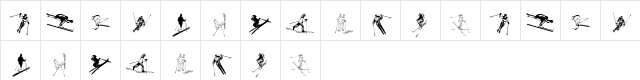 KR Ski Regular  glyph index