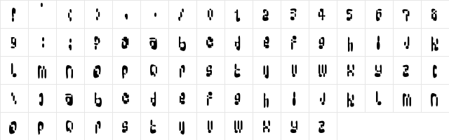 Big Loada Splatter Regular  glyph index