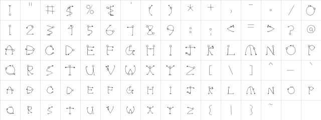 Scrap Tumble Regular  glyph index