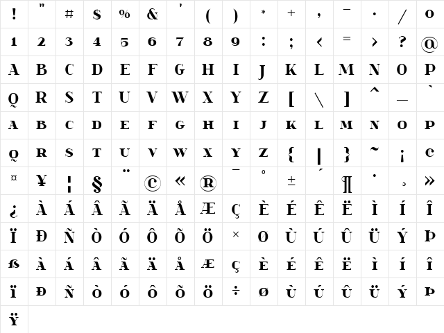 spinweradC Bold  glyph index