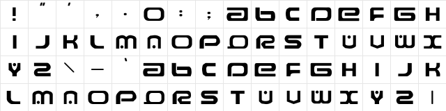 LHF Equinox Regular  glyph index