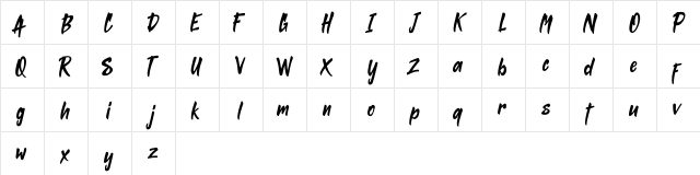 ABIMO FREE Regular  glyph index