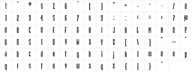 Osteo Corroded Regular  glyph index
