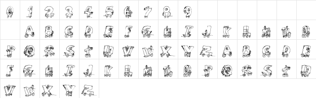 101! Motorin' Along Regular  glyph index