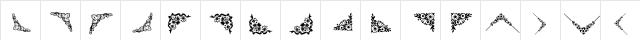 101! Floral Corners 4 Regular  glyph index