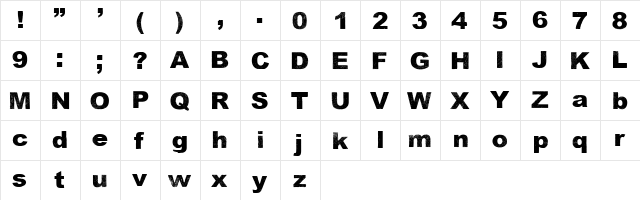 Keep Singing Regular  glyph index