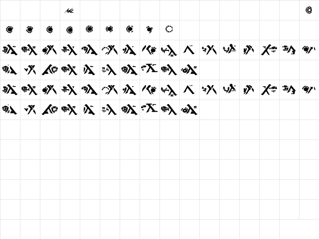 Lazuli Bold  glyph index