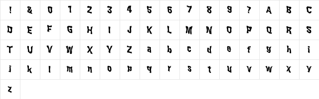 WILD2 Ghixm NC Bold  glyph index