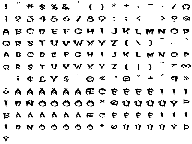 FZ UNIQUE 10 EX Normal  glyph index