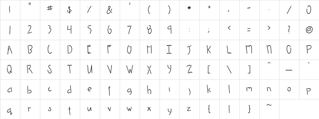 CK Nifty Regular  glyph index