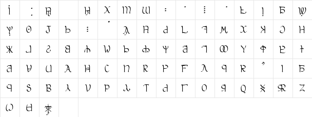 Aglab Regular  glyph index