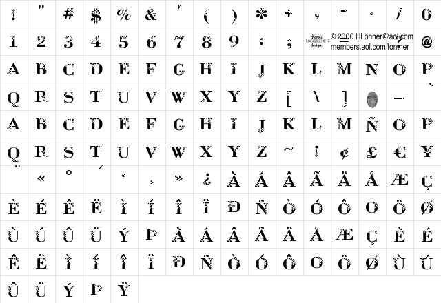 Neurotoxin Regular  glyph index