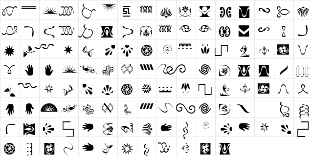 AlbumDrei Regular  glyph index